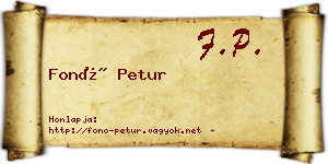 Fonó Petur névjegykártya